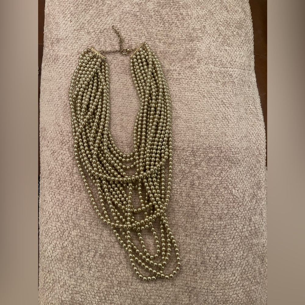 Multi strand pearl necklace.